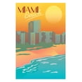 thumbnail image 1 of EzPosterPrints - Retro World Famous City Posters - Decorative, Vintage, Retro, Grunge Travel Poster Printing - Wall Art Print for Home Office - MIAMI, FLORIDA - 16X24 inches, 1 of 3