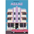 thumbnail image 1 of EzPosterPrints - Retro World Famous City Posters - Decorative, Vintage, Retro, Grunge Travel Poster Printing - Wall Art Print for Home Office - MIAMI, FLORIDA - 16X24 inches, 1 of 3