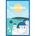 thumbnail image 1 of EzPosterPrints - Retro World Famous City Posters - Decorative, Vintage, Retro, Grunge Travel Poster Printing - Wall Art Print for Home Office - SANTORINI, ITALY - 24X36 inches, 1 of 3