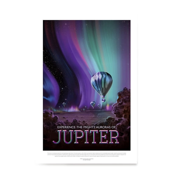 EzPosterPrints - Visions of the Future, NASA SPACE TOURISM POSTERS - Amazing Nasa Art Print for School, Kids room,Home Office Decor - JUPITER - 16X24 inches