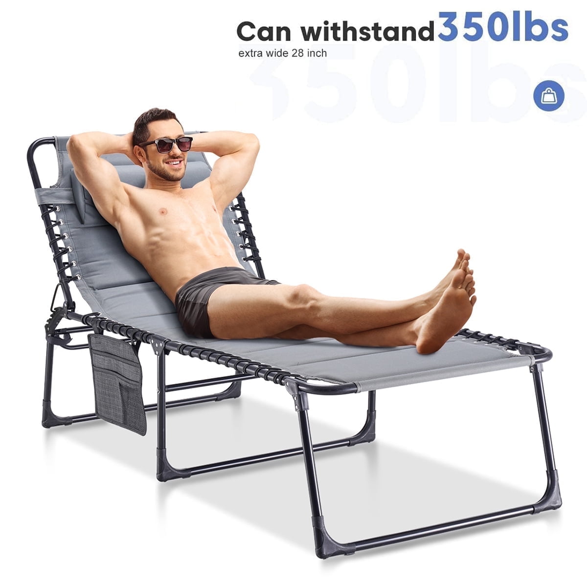 Ezcheer Oversize Foldable Outdoor Lounge, 16inch Patio Ezcheer Oversize Foldable Outdoor Lounge, 16inch Patio
