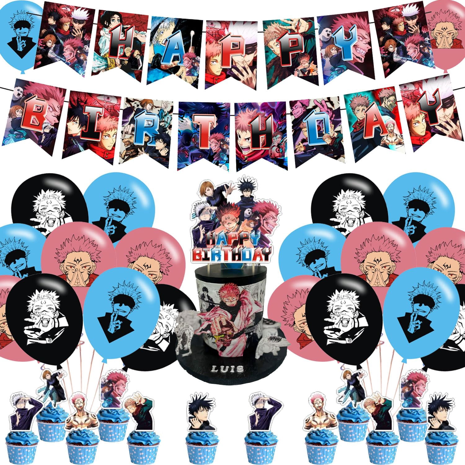 Ezcpigei Kaisen of Jujutsu RRF12 Birthday Party Decoration, Kaisen of ...
