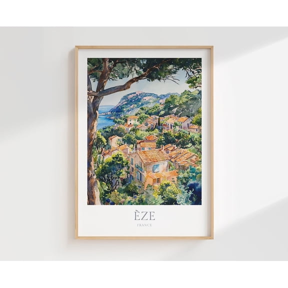 Eze France Wall Art Home Decor Poster French Riviera Poster, Stretched Size 16x24