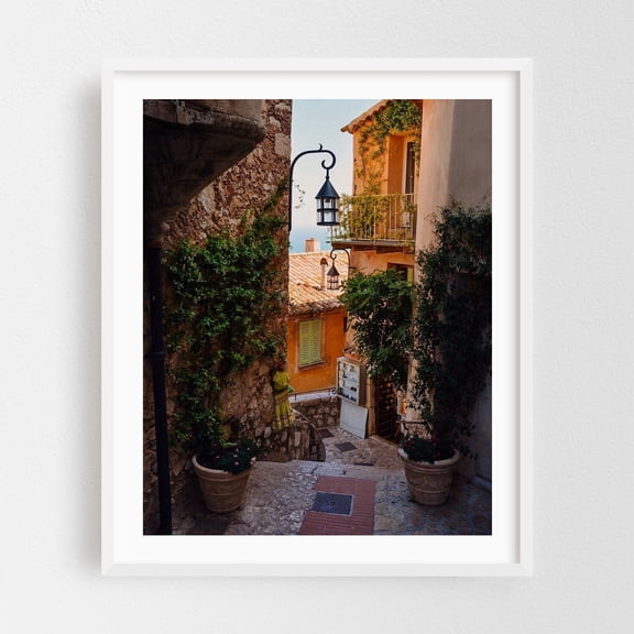 Eze, France - Èze Provence-Alpes-Côte d'Azur France Photography White Framed Wall Art Print 16 x 20 inches