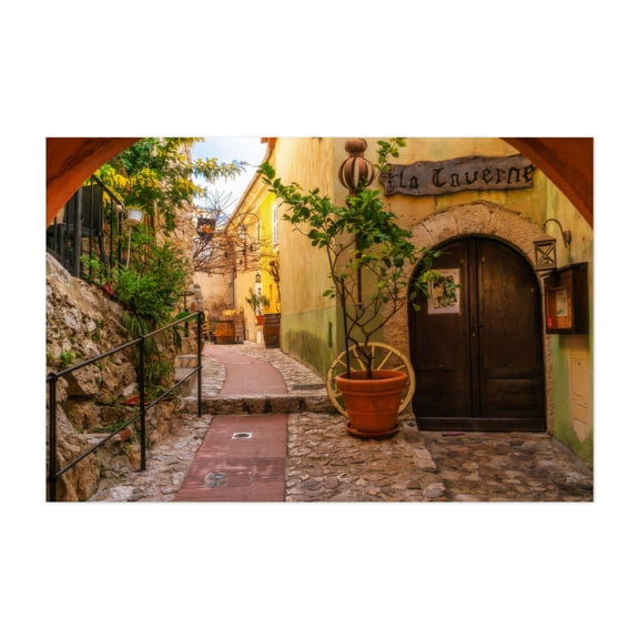 Eze - Medieval Village of France 1 - Èze Provence-Alpes-Côte d'Azur France Photography Architecture Rustic Street Photography Travel Poster Scenic Vintage Unframed Wall Art Print 4 x 6 inches