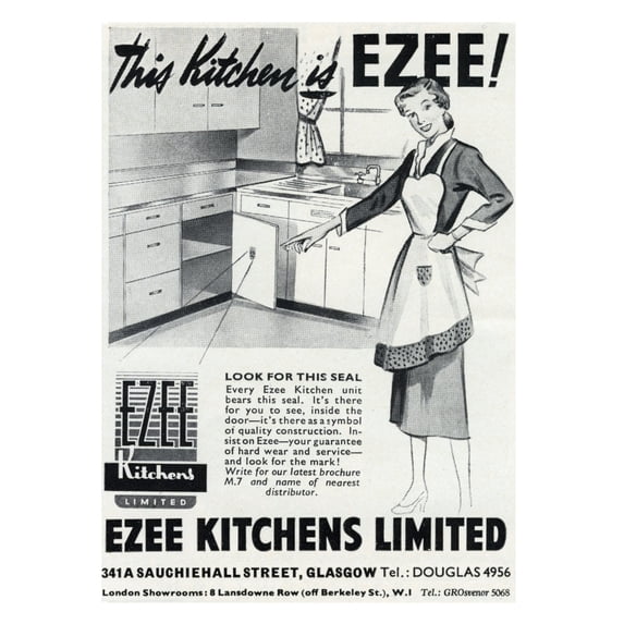 Ezee Kitchens Advertisement Poster Print By Mary Evans Picture Librarypeter & Dawn Cope Collection