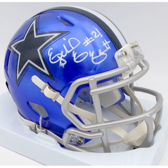 Ezekiel Elliott Autographed Dallas Cowboys Flash Blue Speed Mini Helmet Beckett BAS #WT81540