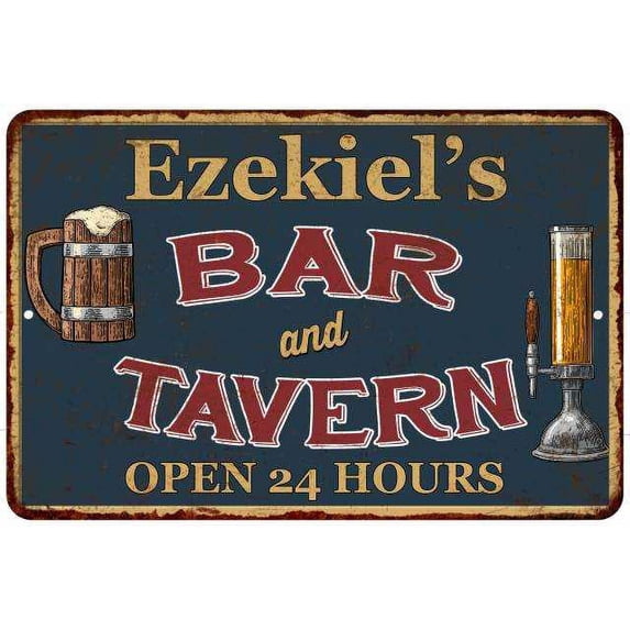 Ezekiel's Green Bar & Tavern Rustic Sign 12 x 18 Matte Finish Metal 112180047779