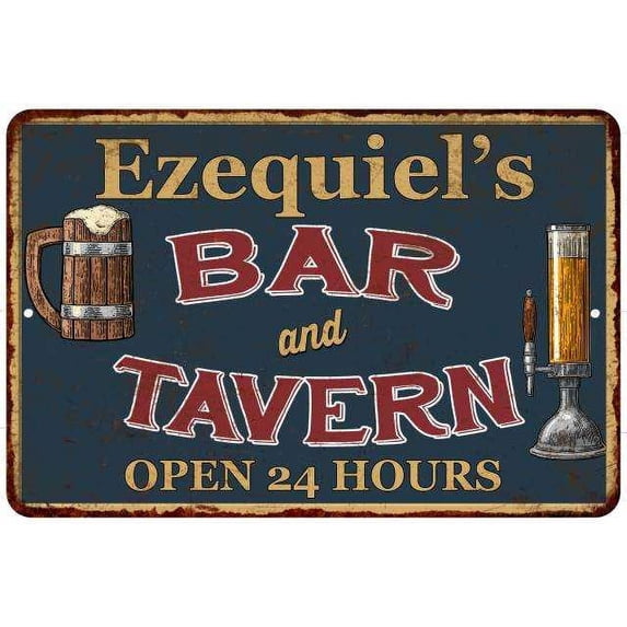 Ezequiel's Green Bar & Tavern Rustic Sign 16 x 24 Matte Finish Metal 116240047938