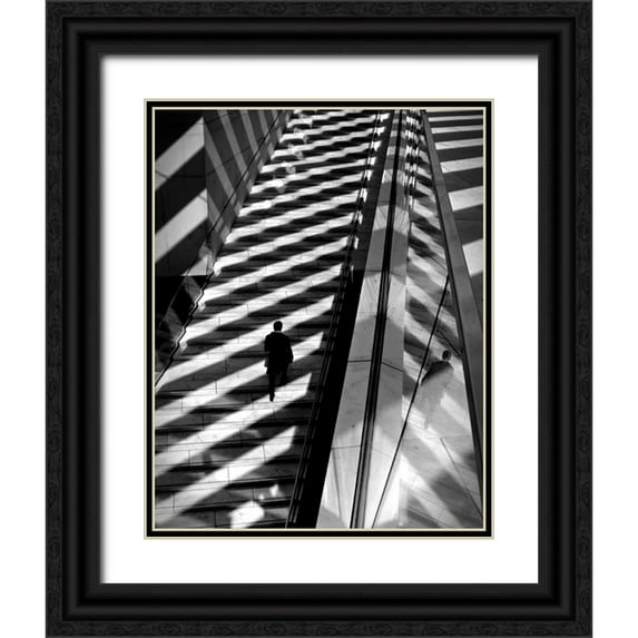 Ezequiel59 20x24 Black Ornate Wood Framed with Double Matting Museum Art Print Titled - Walking Light And Shadows