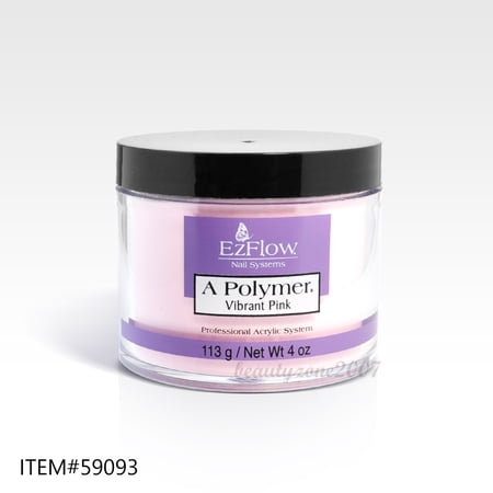 Ezflow Professional Nail Acrylic Powder - Vibrant Pink 4oz #59093