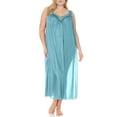thumbnail image 1 of Ezi Satin Silk Nightgown For Women - Soft & Breathable Womens Sleepwear- Sexy Short Sleeves Womens Sleepwear, M - Plus Size,3X,Jewel Blue, 1 of 9