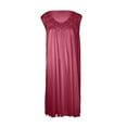 thumbnail image 1 of Ezi Satin Nightgowns for Women - Soft & Breathable Knee-Length Night Gowns - Adult Womens Nightgown M - Plus Size,4X,Fuschia, 1 of 1