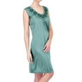 thumbnail image 1 of Ezi Satin Nightgowns for Women - Soft & Breathable Knee-Length Night Gowns - Adult Womens Nightgown M - Plus Size,4X,Sea Green, 1 of 6