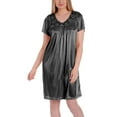 thumbnail image 1 of Ezi Satin Nightgowns for Women - Soft & Breathable Knee-Length Night Gowns - Adult Womens Nightgown M - Plus Size,M,Silver Gray, 1 of 4