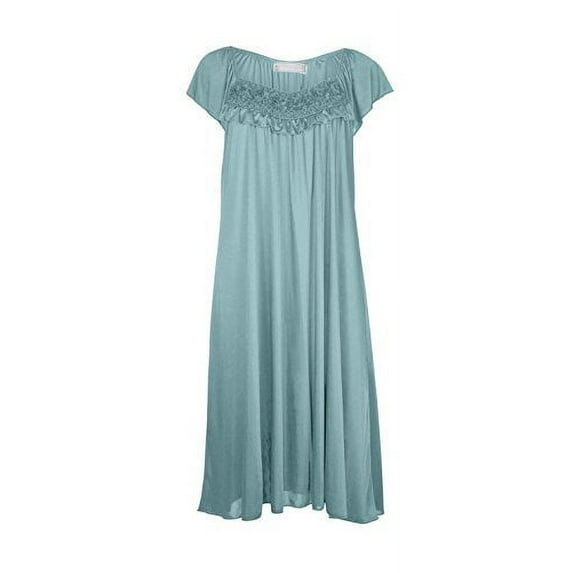Ezi Satin Nightgowns for Women - Soft & Breathable Knee-Length Night Gowns - Adult Womens Nightgown M - Plus Size,XL,Royal Blue