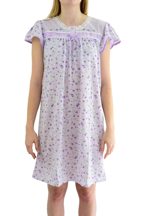 Women's Cap Sleeve Floral Nightgown