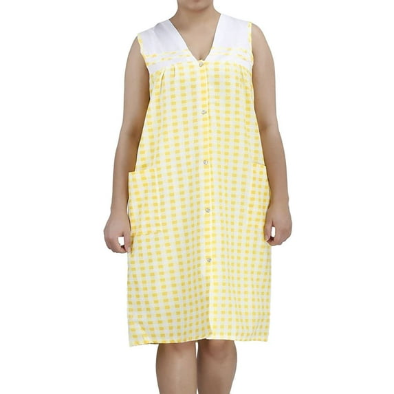 Ezi Women's Duster7 Sleeveless Cotton-rich House Dress