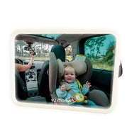 Ezimoov Baby Car Mirror with LED for Back Seat Rear Facing, Extra Wide with a Rotating Base