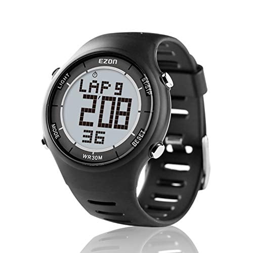 Ezon Digital Sport Watch Ultra Thin Outdoor Running Waterproof Mens Black Watch