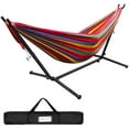 thumbnail image 1 of Ezone Adjustable Hammock Bed with Space Saving Steel Stand - Portable, Easy Set Up Indoor/Outdoor Hammock for Two, 1 of 7