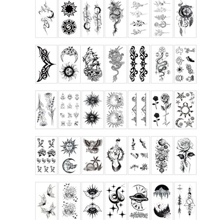 Ezoray 35 Sheets Long Lasting Flower Animals Temporary Waterproof Tattoos For Unisex Adult