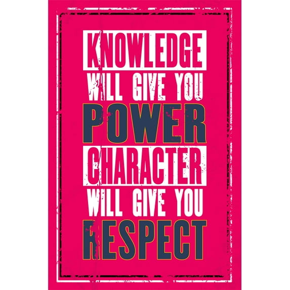 Ezposterprints Motivational Inspirational Posters for Home Office School Classroom Kidsroom - Motivational Quotes Poster Printing - Wall Art Print - 'KNOWLEDGE' - 24X36 inches