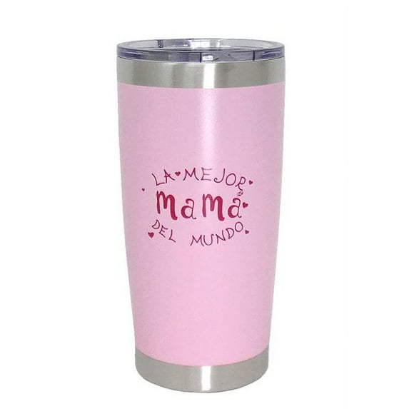 Ezprogear 20 oz Tumbler La Mejor Mama Del Mundo Double Wall Cup (20 oz Mama Pink)