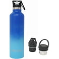 thumbnail image 1 of Ezprogear 25 oz Stainless Steel Water Bottle Double Wall Vacuum Insulated with Straw (Navy/Sky Blue), 1 of 1