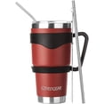 thumbnail image 1 of Ezprogear 30 oz Stainless Steel Coffee Tumbler Double Wall Water Cup Vacuum Insulated Camping Mug with Handle. Lid & Straws (Cherry Red), 1 of 6