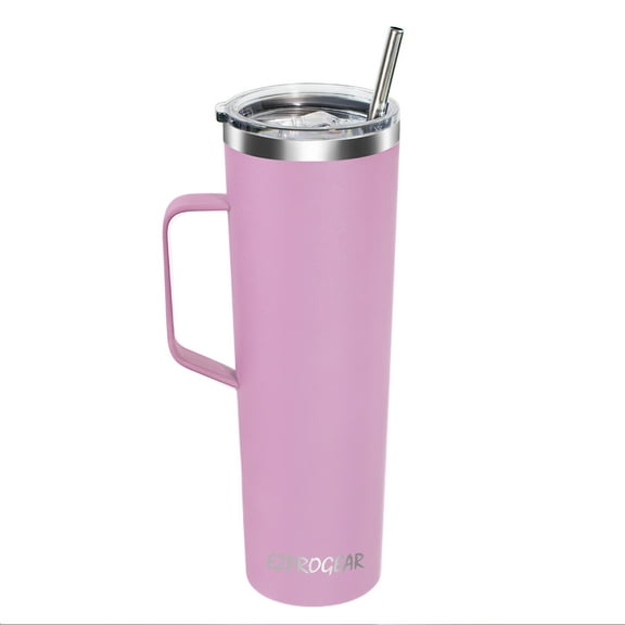 Ezprogear 34 oz Stainless Steel Coffee Mug with Handle Double Wall Insulated Cup for Travel (Light Purple)