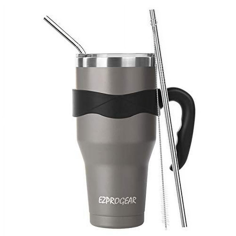 Ezprogear 24 oz. Navy Gray Stainless Steel Coffee Mug Beer Tumbler Double  Wall Vacuum Insulated with Handle and Lid 