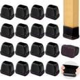 Small Rectangle Silicone Chair Leg Caps with Felt Pads, 16PCS