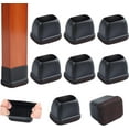 thumbnail image 1 of Ezprotekt 16 Pcs Chair Leg Caps Rectangle Chair Leg Sliders Furniture feet Covers with Felt Fit L :1.3-1.7", W: 0.9-12" (Black), 1 of 8