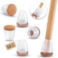 thumbnail image 1 of Ezprotekt 16pcs Silicone Chair Leg Floor Protectors for Hardwood Floors, Felt Furniture Pads, Chair Leg Caps Covers,Floor Protectors for Chair Sliders(Fit 0.5"-0.8", Clear), 1 of 8