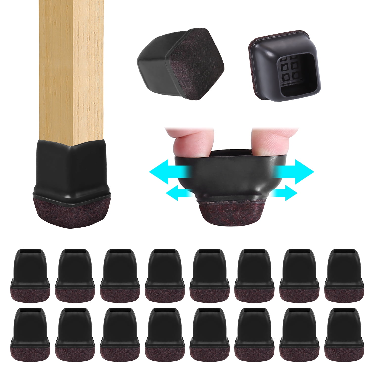 Ezprotekt 24pcs furniture pads high elastic chair leg socks covers furniture caps set sale