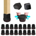 thumbnail image 1 of Ezprotekt 24 Pcs Chair Leg Floor Protectors Covers with Felt Furniture Sliders, Chair Leg Caps (0.75" Square, Black), 1 of 10