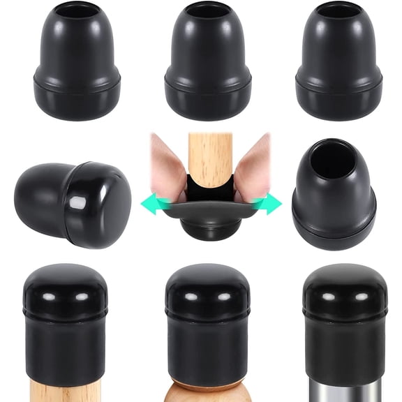 Ezprotekt 24 Pcs Chair Leg Sliders for Carpet,Furniture Glides Chair Leg Caps Protector(Round, Black)