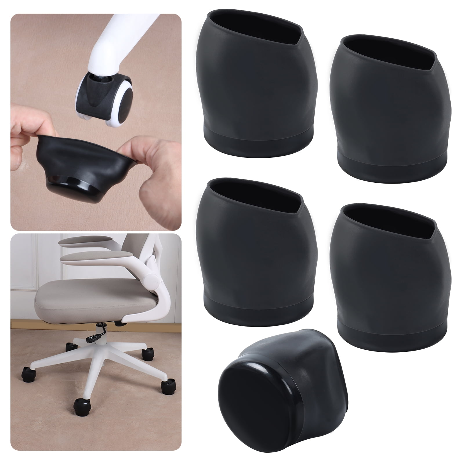 10PCS Wheel Stoppers for Rolling Furniture Feet Floor Protectors, 2 Inch  Office Chair Wheel Stopper, Felt Furniture Caster Cups for Hardwood Floors,  Anti-Scratch, Stop Chair from Rolling, Black : Buy Online at