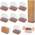 thumbnail image 1 of Small Rectangle Silicone Chair Leg Caps with Felt Pads, 8PCS Rectangular Clear Chair Leg Floor Protectors for Hardwood Floors, Chair Leg Covers to Protect Floors, Fit Length 0.9"-1.3" Width 0.6"-0.9", 1 of 6