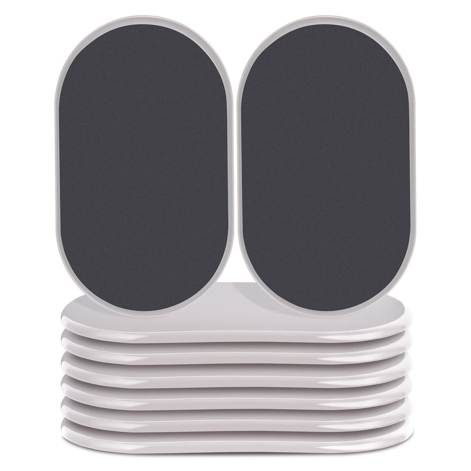 "Ezprotekt 8 Pack Oval Furniture Sliders, 9 1/2"" x 5 3/4"" Plastic