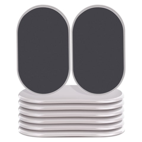 Ezprotekt 9 1/2" x 5 3/4" Oval Plastic Furniture Sliders for Carpet, Reusable Large Furniture Movers Slider Beige,8 Pack