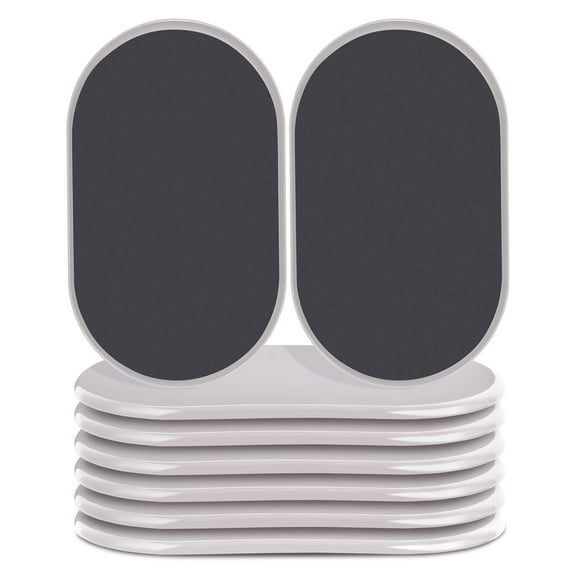 Ezprotekt 9 1/2" x 5 3/4" Oval Plastic Furniture Sliders for Carpet, Reusable Large Furniture Movers Slider Beige,8 Pack