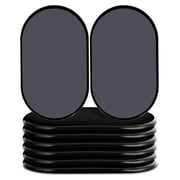 Ezprotekt 9 1/2" x 5 3/4" Reusable Large Furniture Sliders for Carpet,Oval Plastic Furniture Movers Sliders,Black 8 Pack
