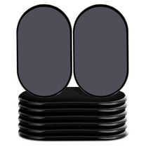 Ezprotekt 9 1/2" x 5 3/4" Reusable Large Furniture Sliders for Carpet,Oval Plastic Furniture Movers Sliders,Black 8 Pack