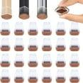 thumbnail image 1 of Ezprotekt Chair Leg Floor Protectors, Small Silicone Chair Leg Caps with Felt,Chair Feet Protectors(0.75" Square, Clear)24 Pcs, 1 of 9
