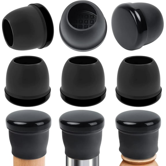 Ezprotekt Chair Leg Sliders for Carpet, Chair Leg Protectors Carpet,Teflon Furniture Sliders 16pcs (2inch Round Black)