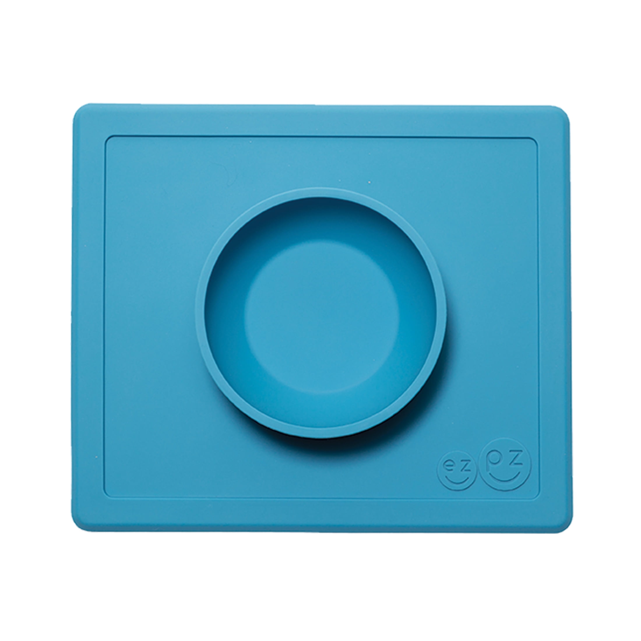 Ezpz Happy Bowl (Blue) 100 Silicone Suction Bowl for Toddlers