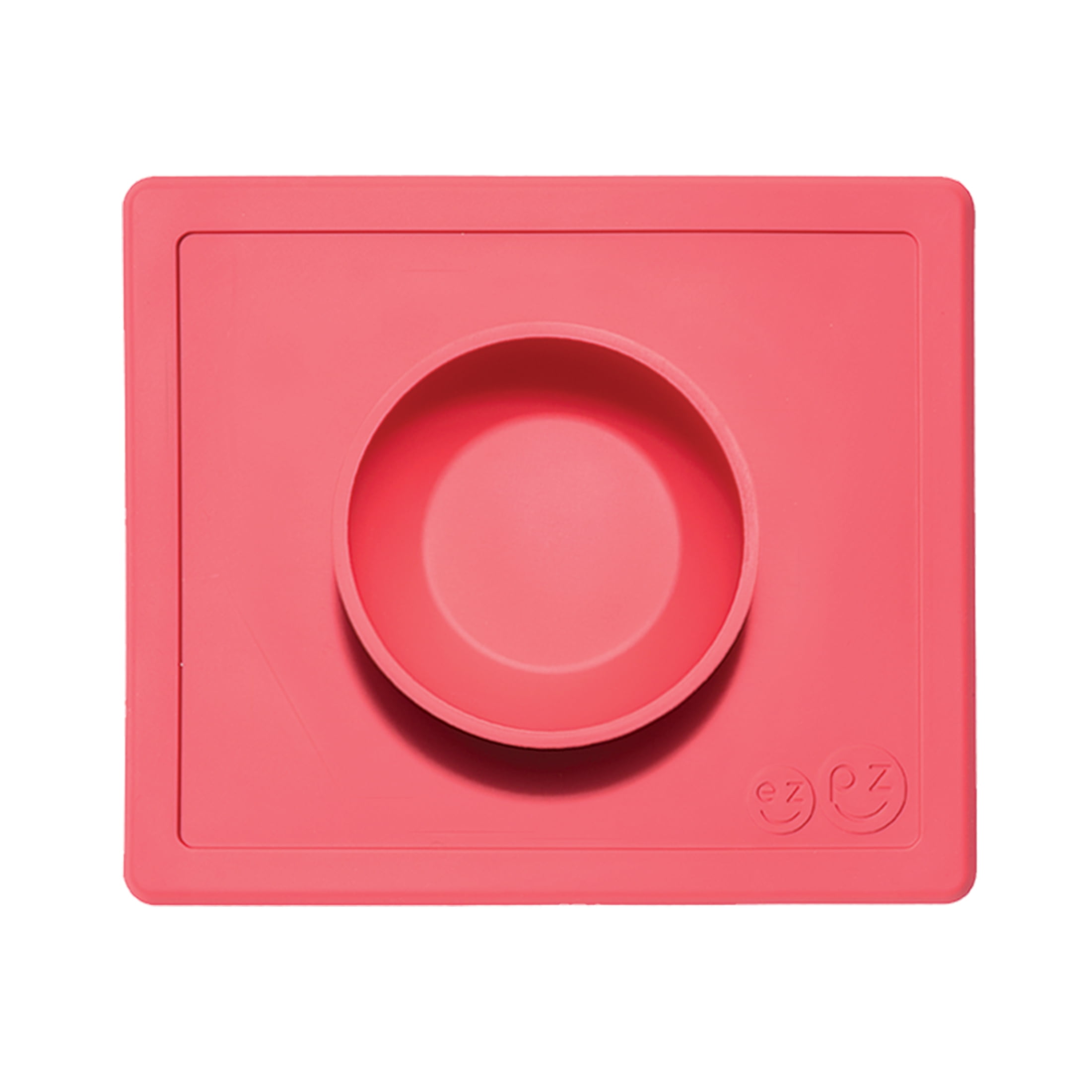 Ezpz Happy Bowl (Coral) 100 Silicone Suction Bowl for Toddlers