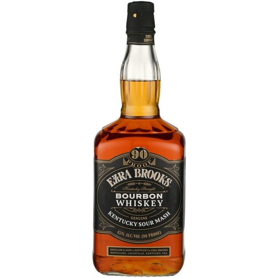 Ezra Brooks Black Label Straight Bourbon, 1.75 L Bottle, 45% ABV
